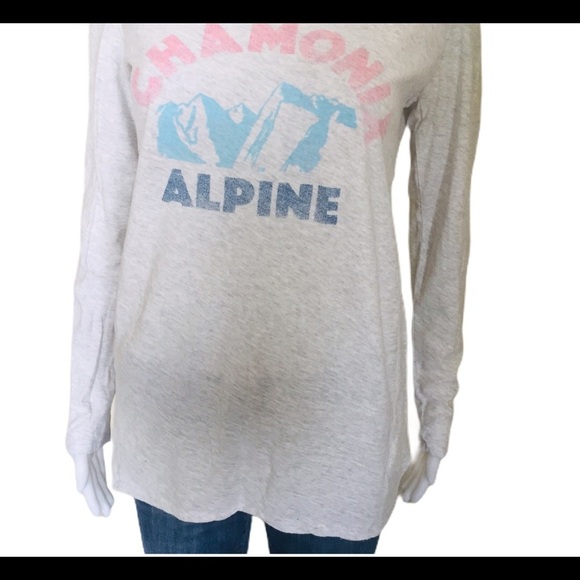 GAP Vintage Wash Alpine Mountain Champion Print Ski Top With Long Sleeves Grey S - Picture 7 of 13